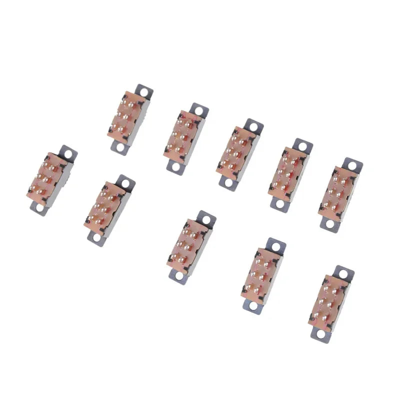 10-Pack DPDT 2P2T Vertical Slide Switch 6-Pin 0.5A 50V DC