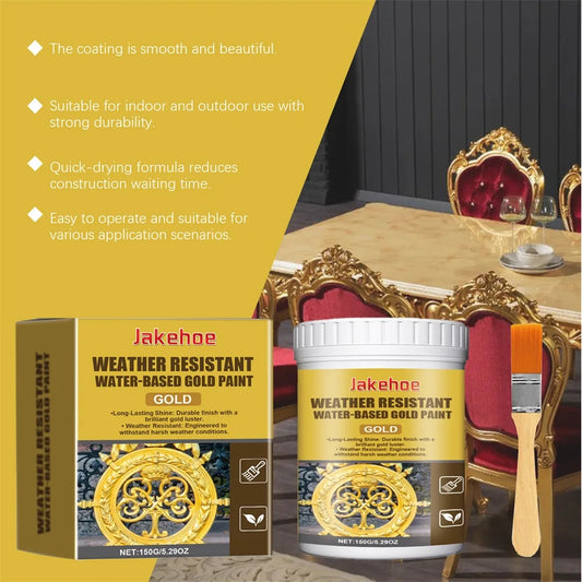Outdoor Metallic Gold Paint | Weather-Resistant Water-Based Metallic Gold Paint Oasis Select