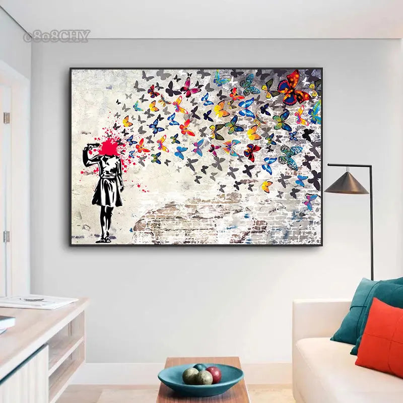 Banksy Monkey "Life Is Short" Graffiti Canvas Wall Art Print Canvas Wall Art Peaceful Pleasures Health and Wellness