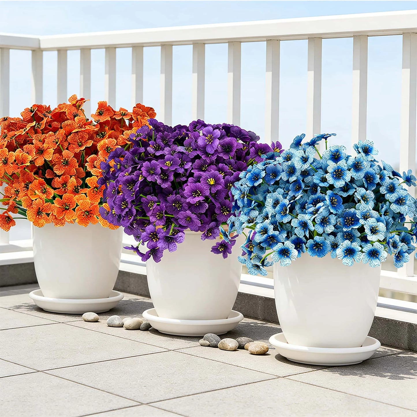 UV Resistant Silk Artificial Flowers 9/10 PCS – Faux Blooms