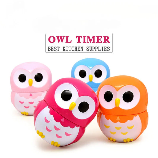 Cartoon Owl Timer Kitchen Cooking Oven Mechanical Timer Easy Operate Baking Helper Home Decoration for Children and Adults Peaceful Pleasures Health and Wellness