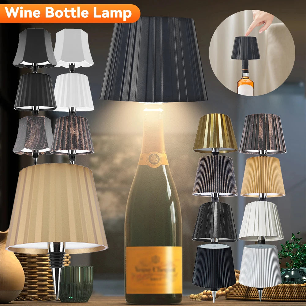 Wireless LED Desk Lamp Creative Wine Bottle Lamp Detachable Portable Charging Touch Atmosphere Decorative Lamp for Bedside Hote Peaceful Pleasures Health and Wellness