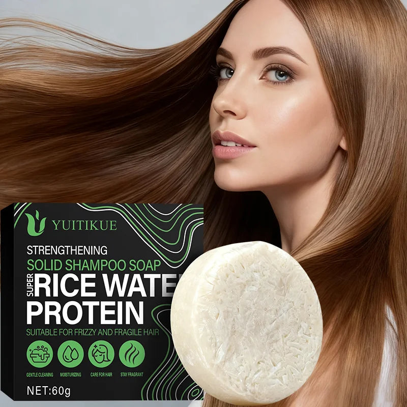 YUITIKUE Rice Protein Shampoo Bar | Frizzy & Fragile Hair 60g Solid Shampoo Bar Peaceful Pleasures Health and Wellness