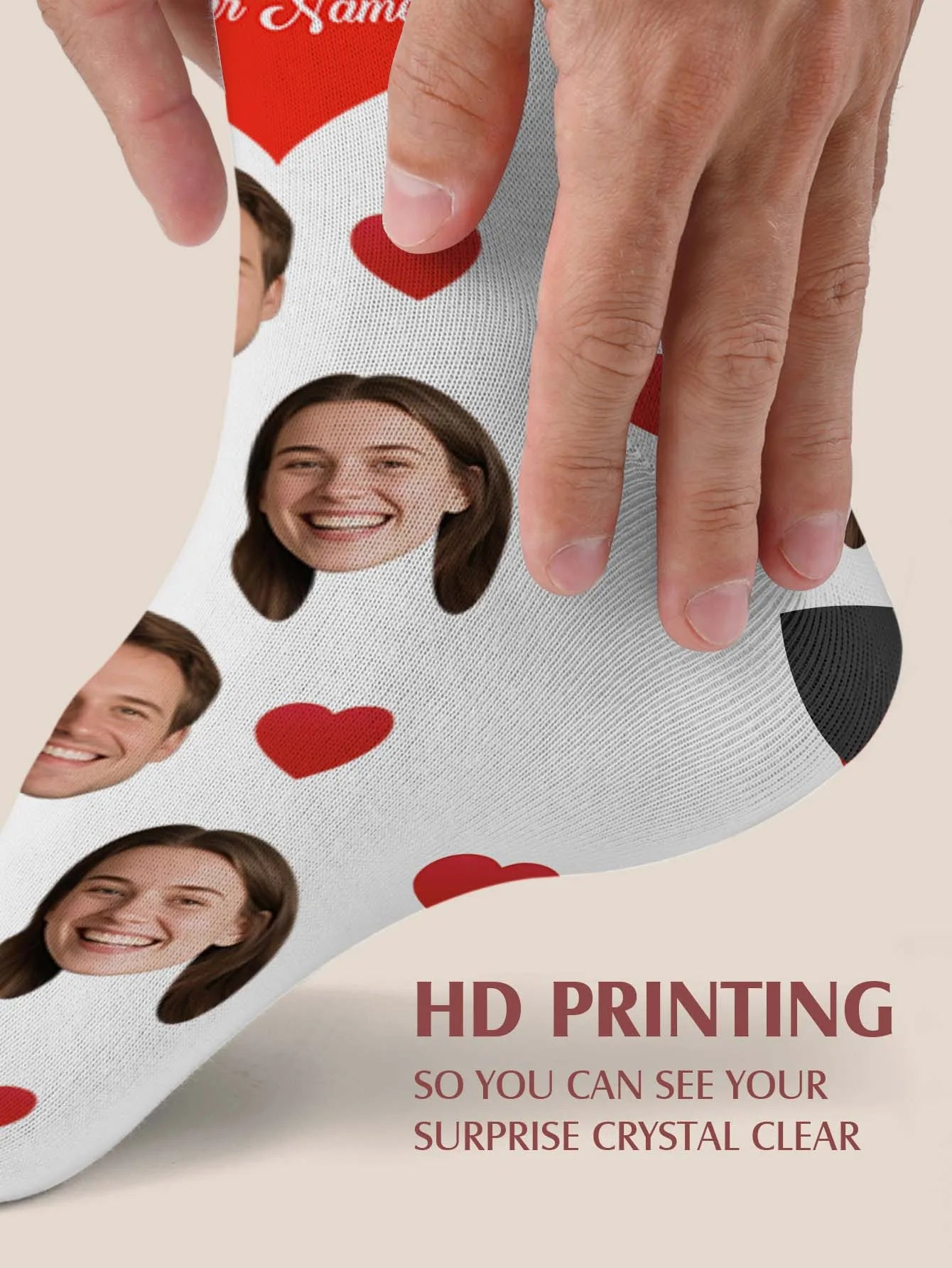 Custom Face Socks Personalized Photo Socks Customizable Funny Socks with Your Picture Two Sizes Available Unique Gift for Couple Peaceful Pleasures Health and Wellness