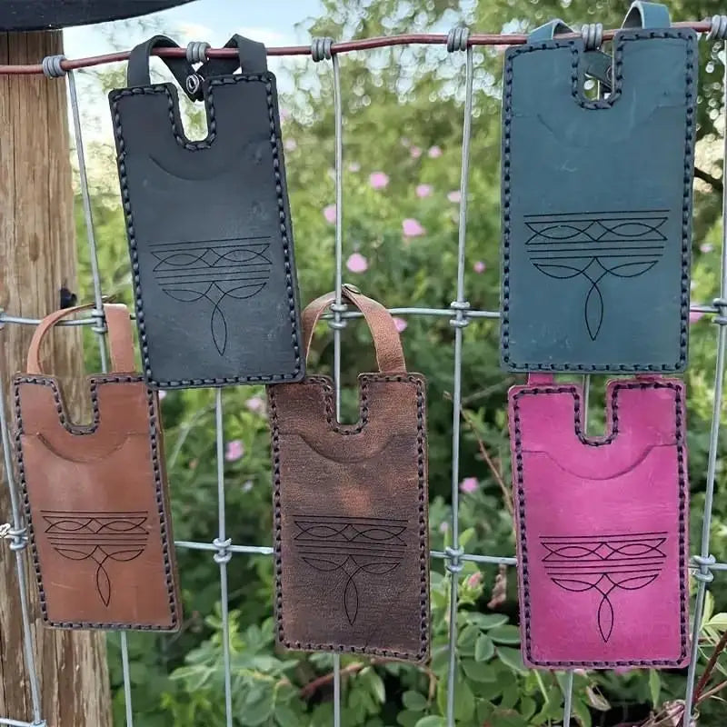 PU Leather ID Card Holder – Embossed Snap Closure Travel Tag