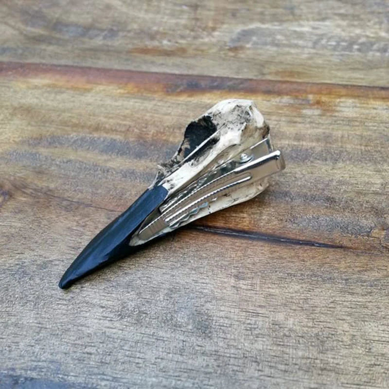 Goth Fashion Simulation Skeleton Crow Head Hairpin for Women Dark Creative Horror Fun Hair Clip Halloween Party Hair Accessories Peaceful Pleasures Health and Wellness