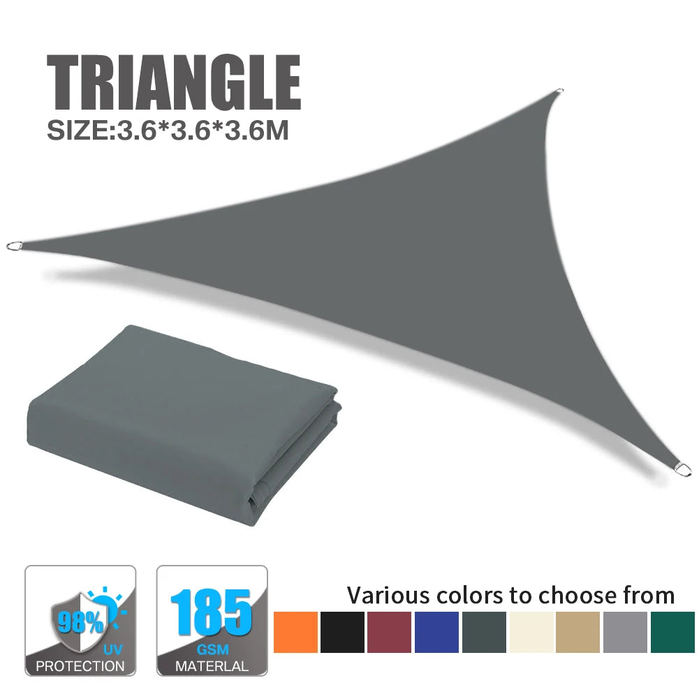 Triangle Sun Shade Sail 280 GSM 95% UV Block – Patio & Garden