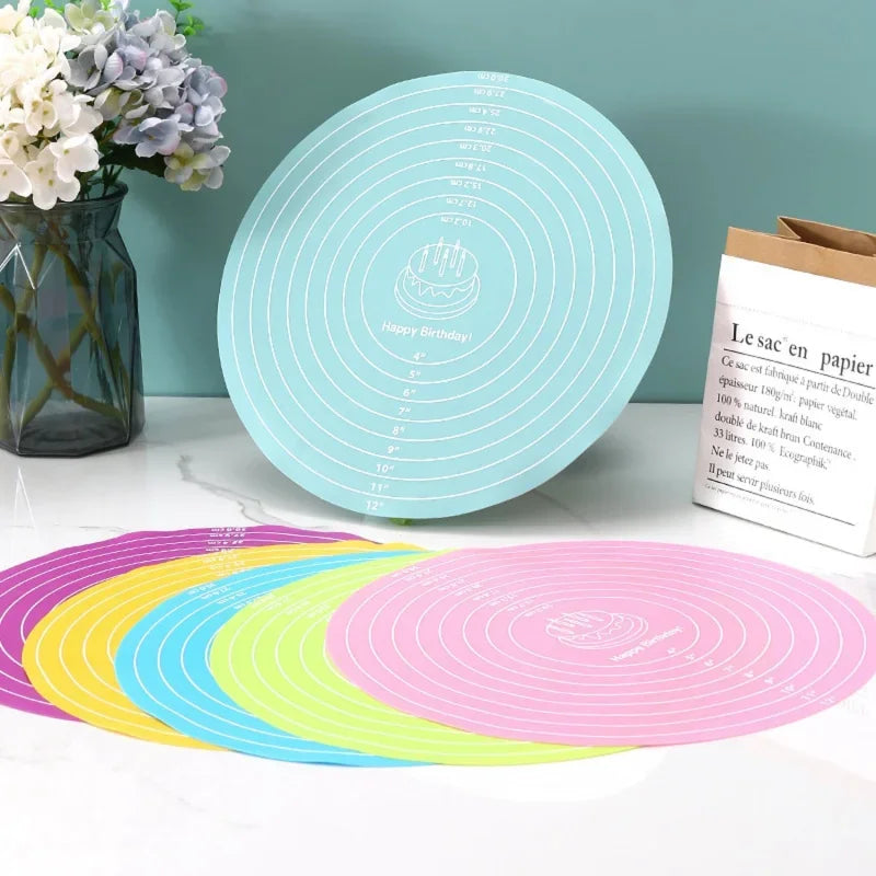 1/3Pcs Food-grade Silicone 30cm Circular Pad Kneading Mat Placemat Kitchen Baking High Temperature Resistant Non-Slip Dough Mat Peaceful Pleasures Health and Wellness