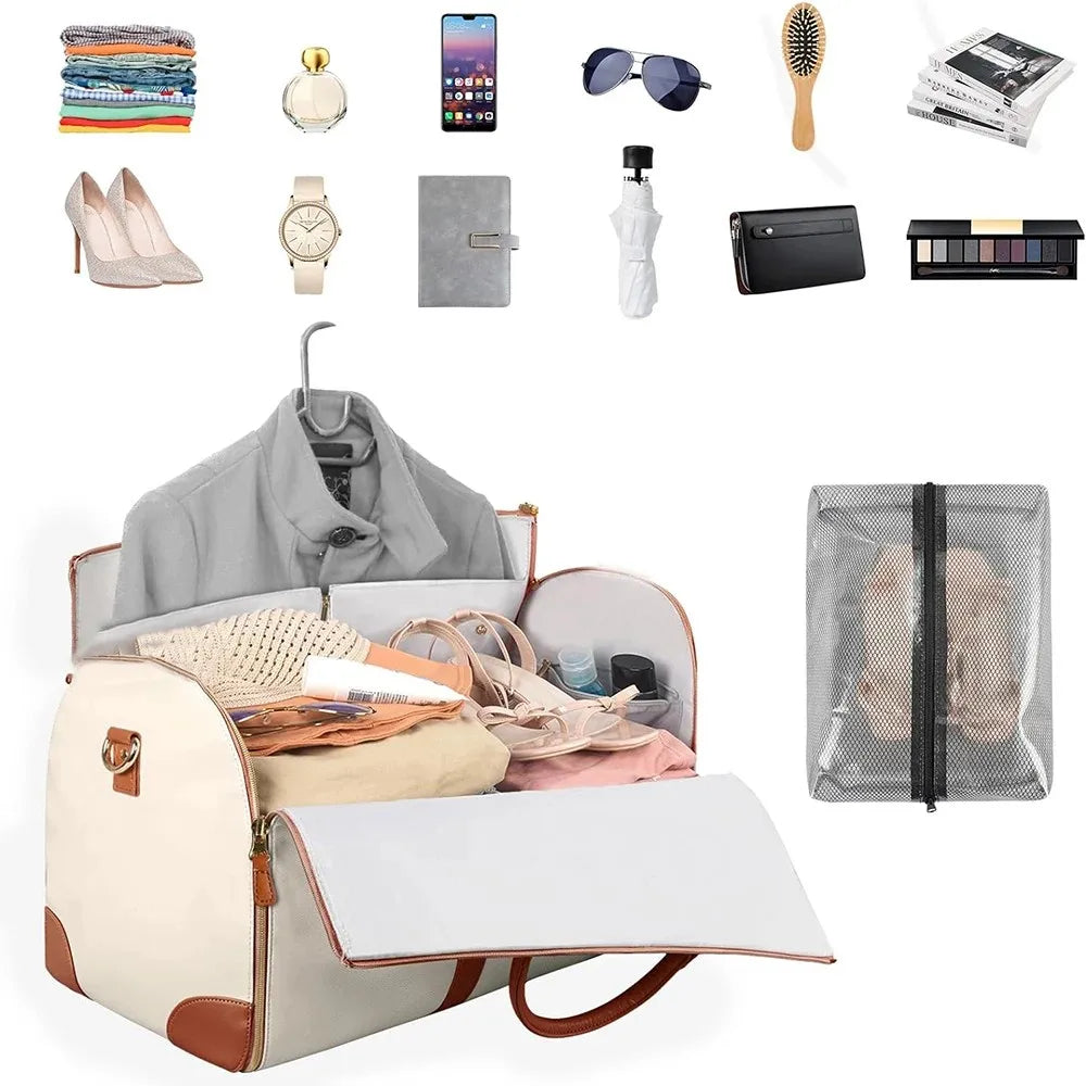Garment Bag for Travel, Carry On Garment bag, Convertible Duffel Bag with Shoe Compartment, Perfect for Business Trips Peaceful Pleasures Health and Wellness