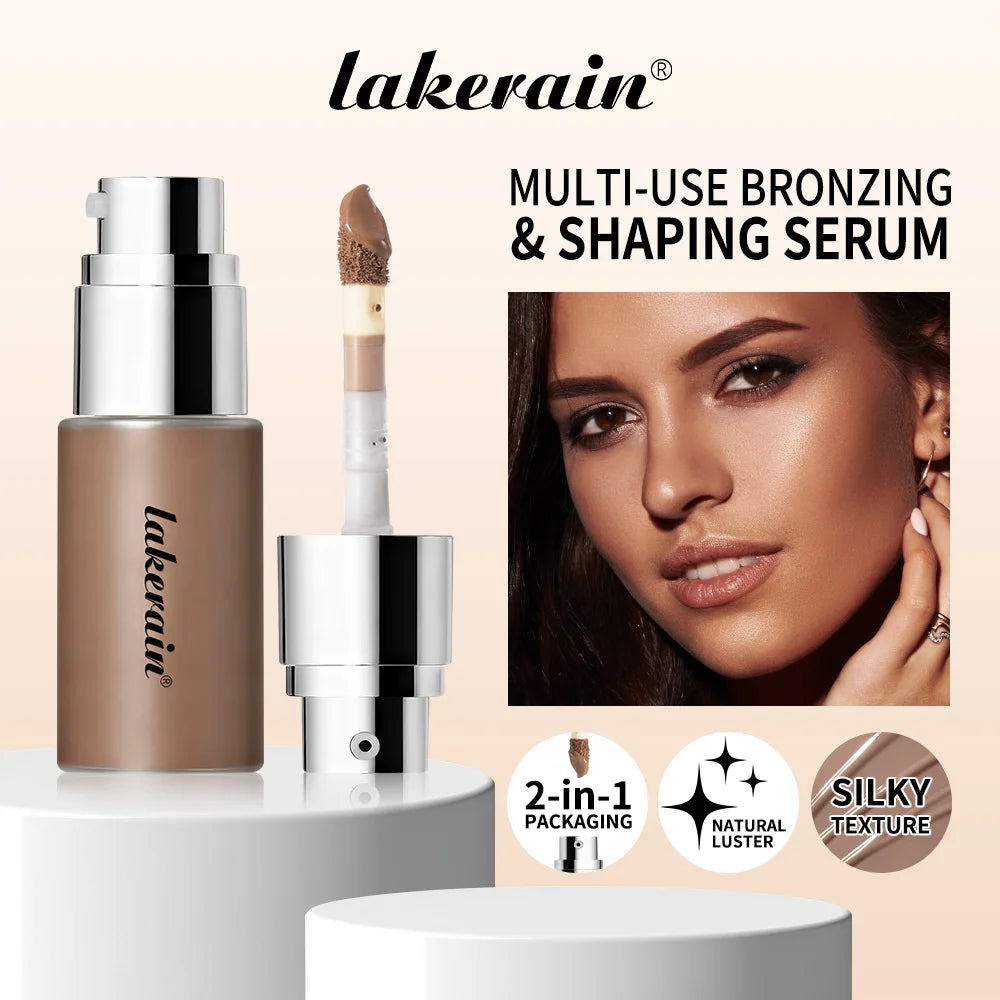 Lakerain Contouring Shaping Serum Long Lasting Nature Bronzing Foundation Deep Moisturizing Brighten Facial Contouring Concealer Peaceful Pleasures Health and Wellness