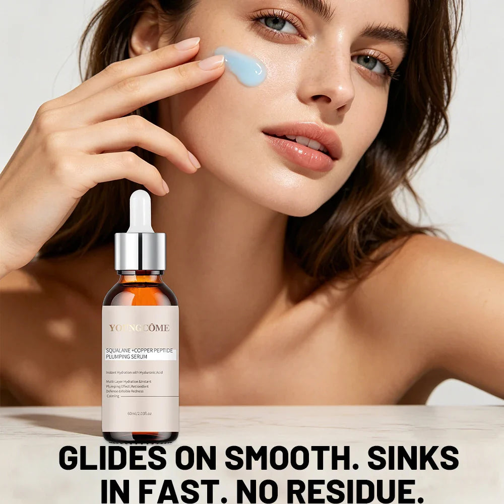 Squalane Copper Peptide Face Serum – Hyaluronic Acid Moisturizer