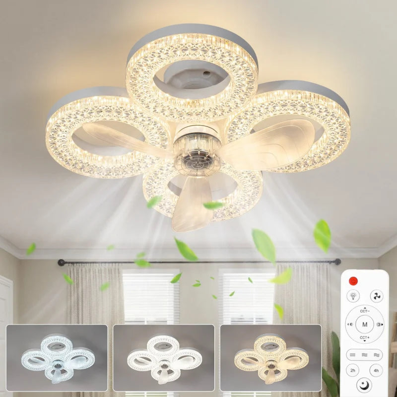 48W Remote Control Ceiling Fan Light | Dimmable LED, 3 Speeds Ceiling Fan with Light Peaceful Pleasures Health and Wellness