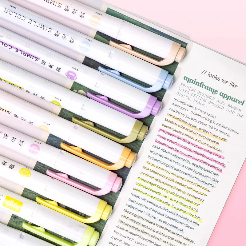 Dual Tip Eye Care Highlighter Pencil Clip Model Learning Focus Marker