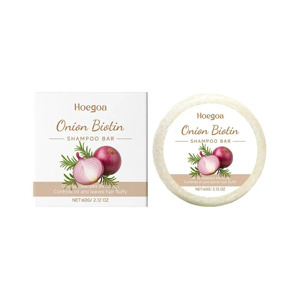 1/2PCS Onion and Biotin Shampoo Soap 60g, Suitable for All Hair Types, Moisturizing and Smoothing, Rich in Rosemary Extract Peaceful Pleasures Health and Wellness 1pcs