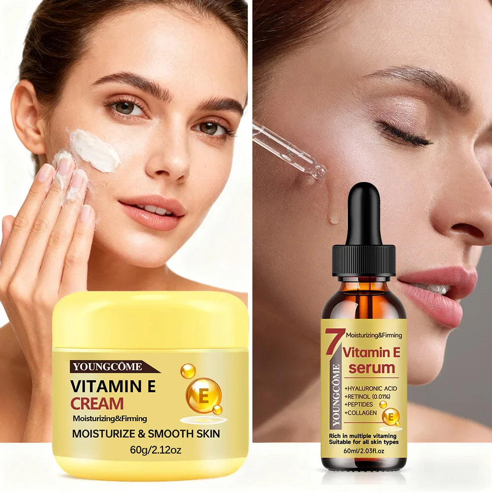 YOUNGCOME Vitamin E Cream & Serum Set – Hydrating Face Care