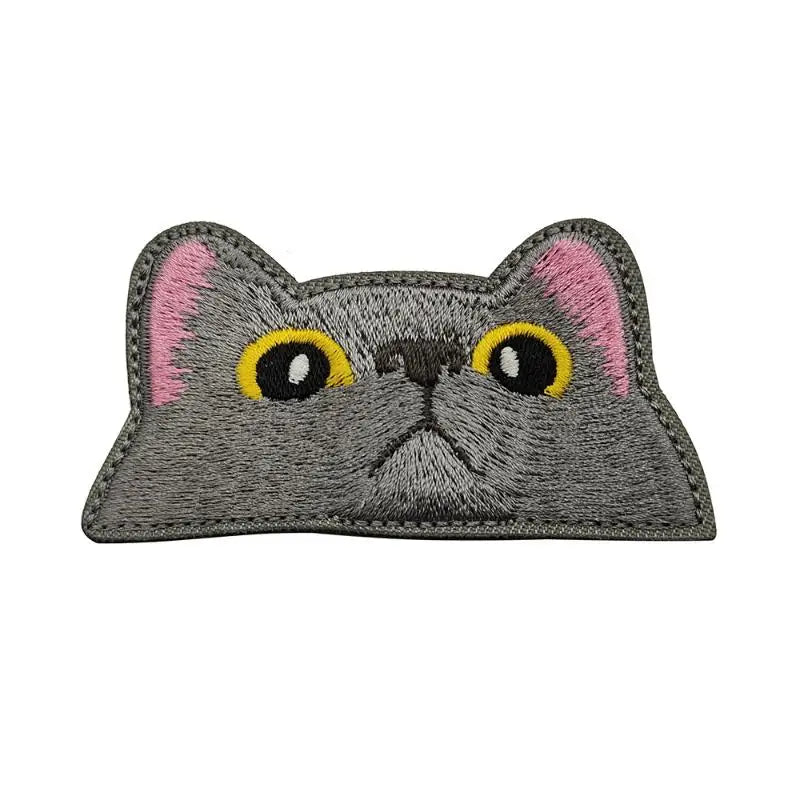 Black Cat Embroidered Iron-On Patch – Peeping & Crying Kitten