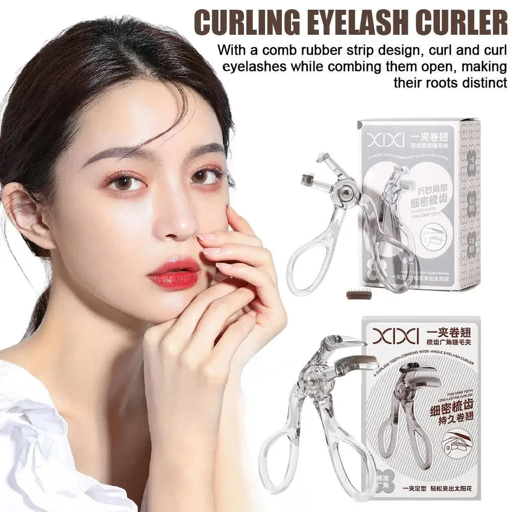 Portable Wide-Angles Eyelashes Curler And Partial Eyelash Curler Eye Lash Curler With One-Clip Comb Makeup Tool For Woman Girls Peaceful Pleasures Health and Wellness