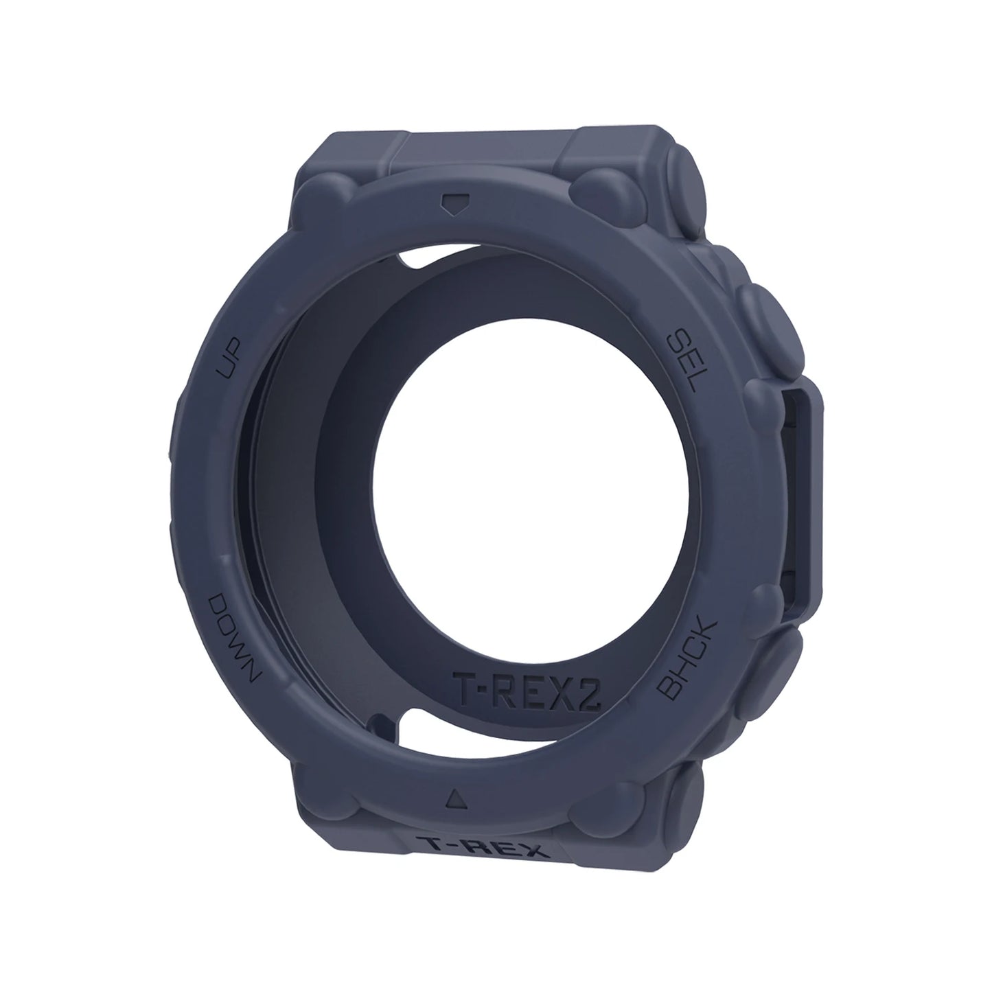 Silicone Bumper Case Cover for Amazfit T-Rex 2 Smartwatch Peaceful Pleasures Health and Wellness Dark Blue