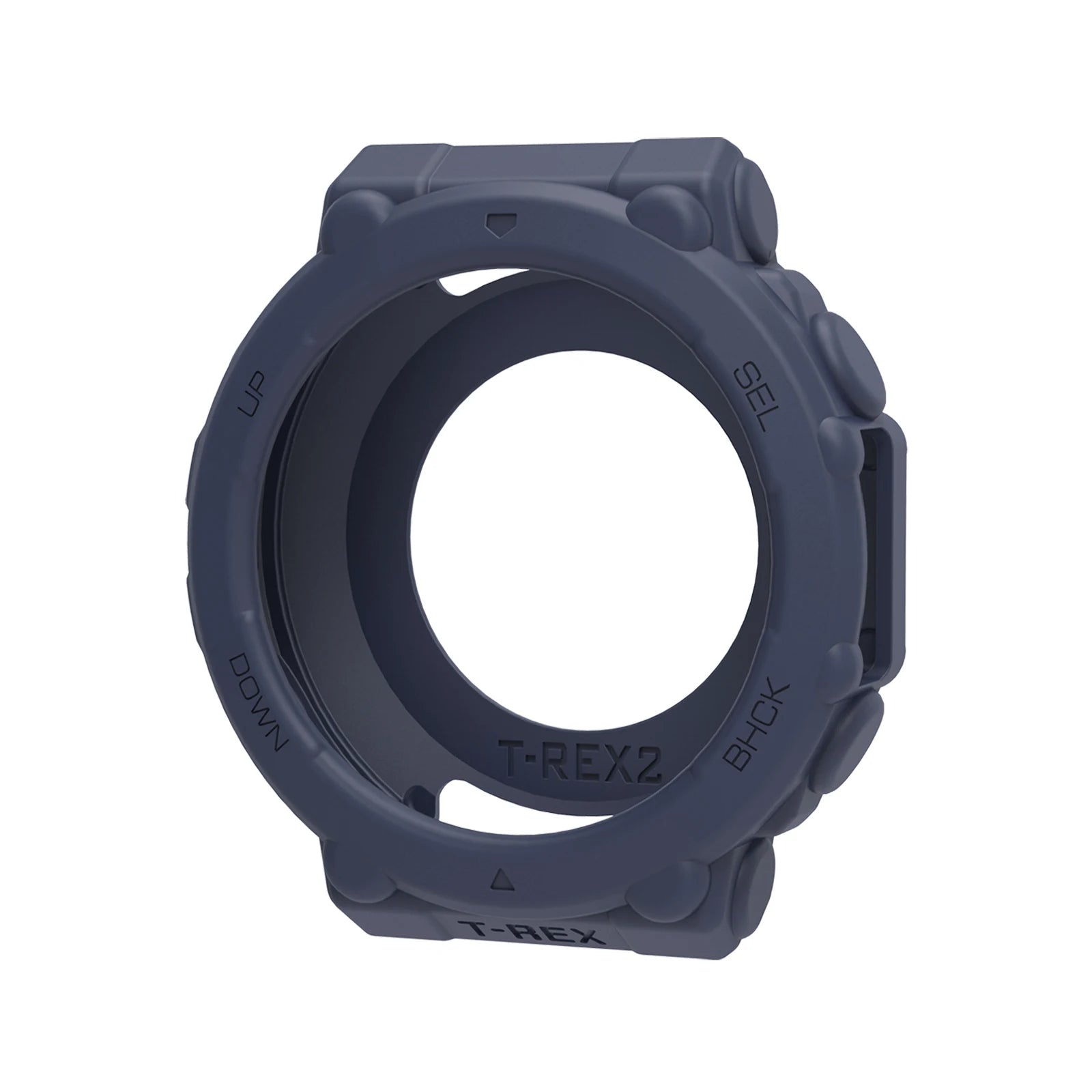 Silicone Bumper Case Cover for Amazfit T-Rex 2 Smartwatch Peaceful Pleasures Health and Wellness Dark Blue