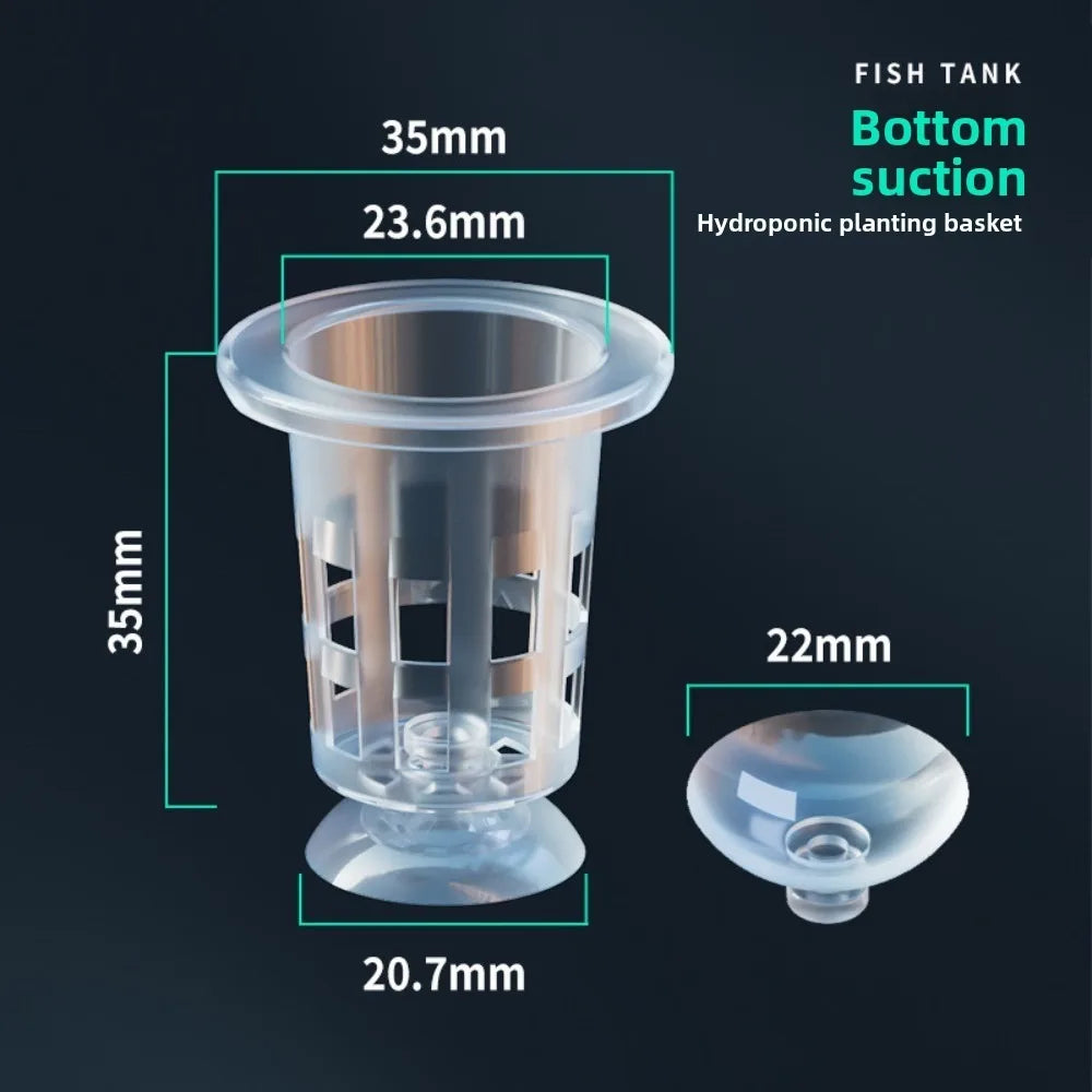 10-Pack Transparent Aquarium Hydroponic Plant Pots w/ Suction