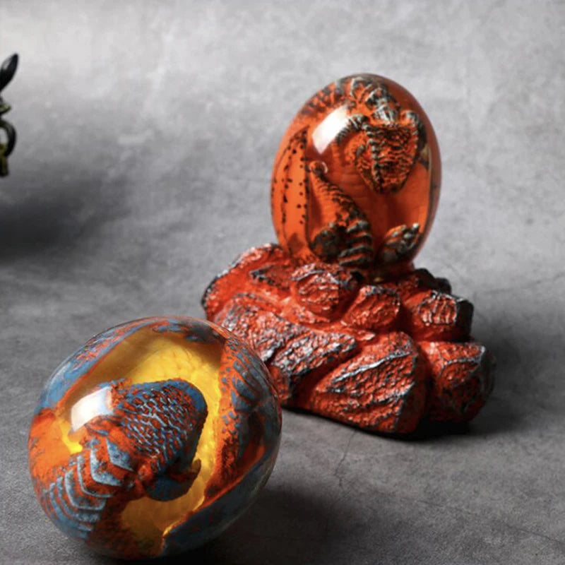 Crystal Lava Dragon Egg Resin Sculpture | Fantasy Collectible