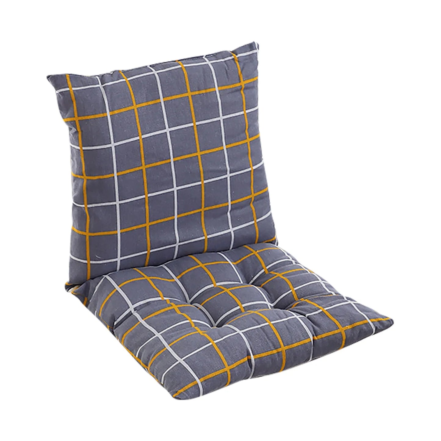 Cotton Chair Cushion – Thick Plaid Seat Pad for Home & Dining