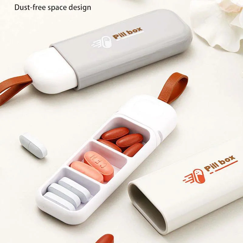 Portable Colorful 3 Spaces Medicine Case Health Care Container Case Pill Box Splitters Travel Pill Box Tiny Box Easy to Carry Peaceful Pleasures Health and Wellness