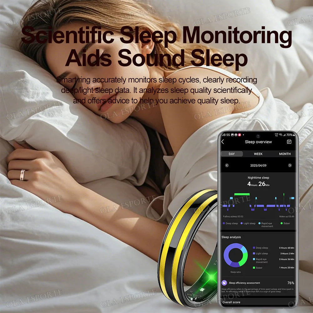 Gesture Sensing Smart Ring Health Monitor Smart Ring Outdoor Waterproof Ring Real HRV Monitor Heart Rate Blood Oxygen Sport Ring Peaceful Pleasures Health and Wellness