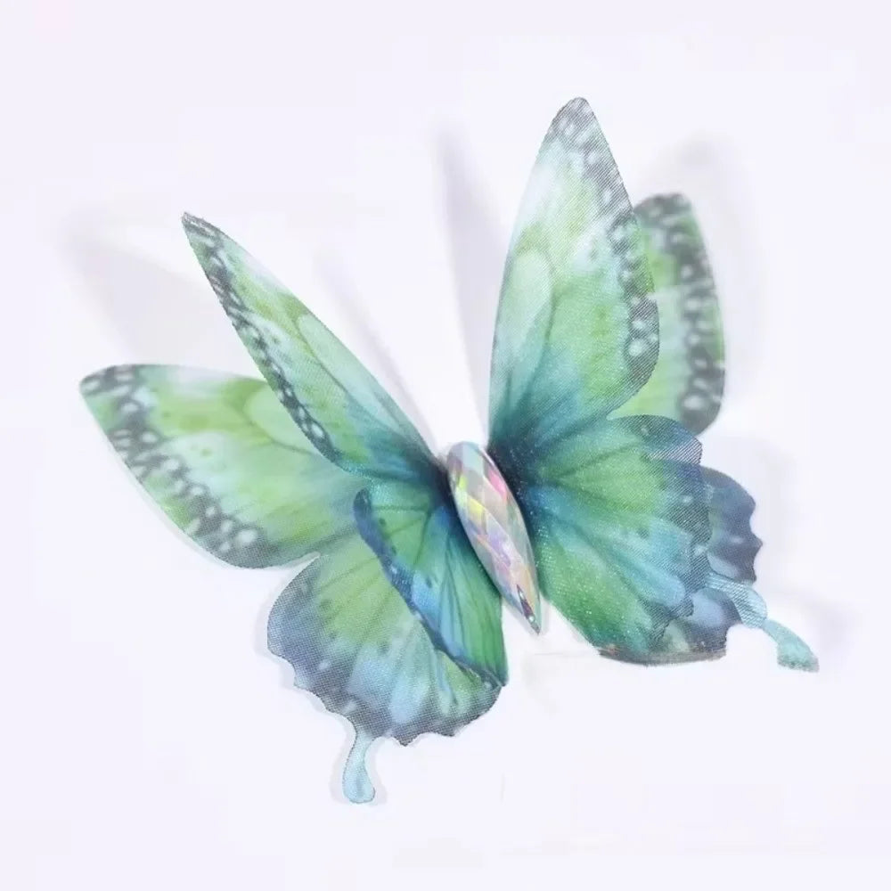 50Pcs 3D Organza Butterfly Appliqués – Gradient Mesh Patches
