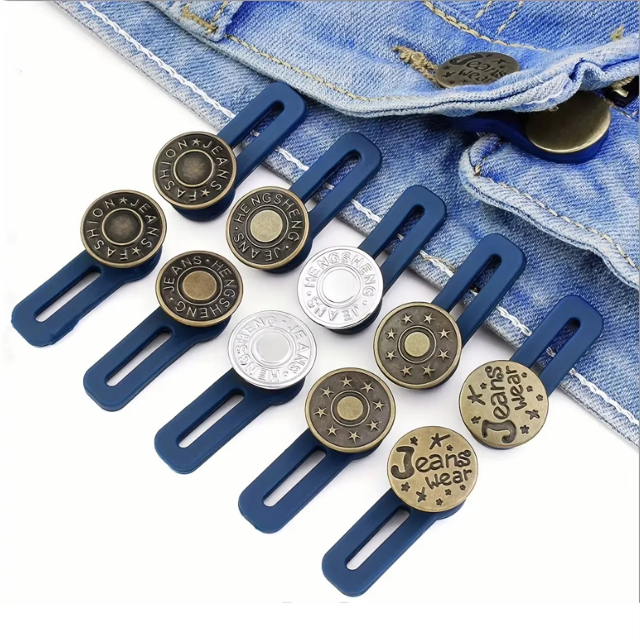 5/10pcs Metal Button Extender Perfect To Any Jeans Pants Free Sewing Retractable Jeans Waist Button Extended Buckles Fixing Kit Peaceful Pleasures Health and Wellness 10pcs