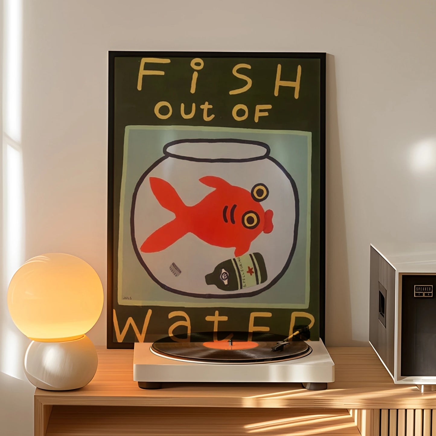 Retro Fish Out of Water Quote Canvas Wall Art Print | Decor