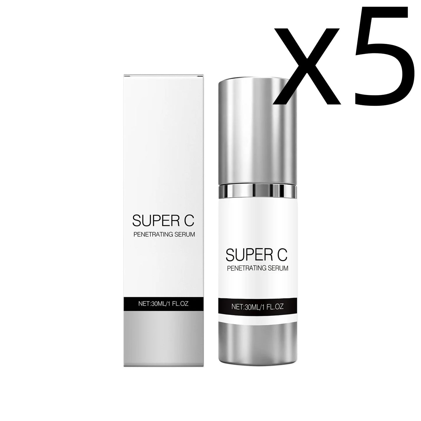 Vitamin C Facial Serum Mild Moisturize Deep Penetrating Improve Fine Line Relief Rough Strengthen Skin Barrier Skincare Essence Peaceful Pleasures Health and Wellness 30ml Boxed X 5PCS