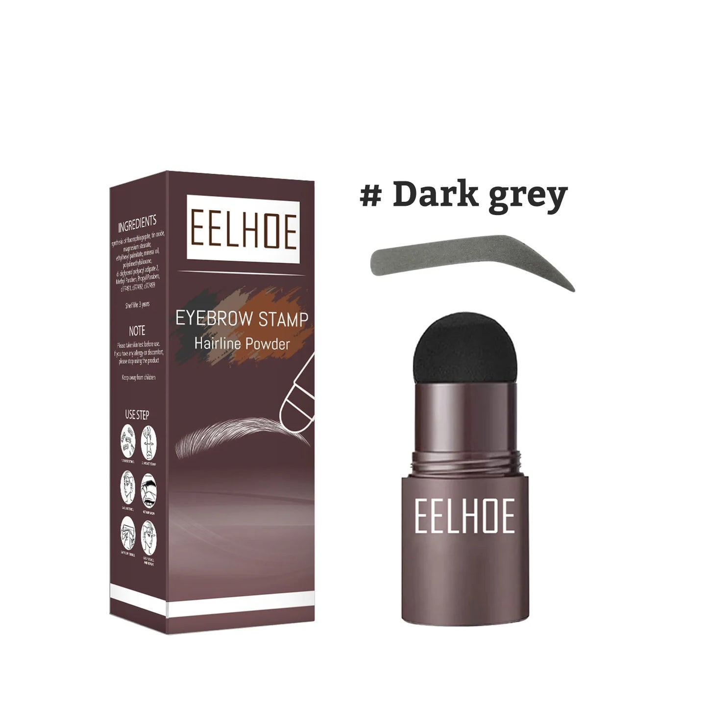 EELHOE Eyebrow Shaping Kit for Waterproof Makeup Peaceful Pleasures Health and Wellness Dark Gray in box