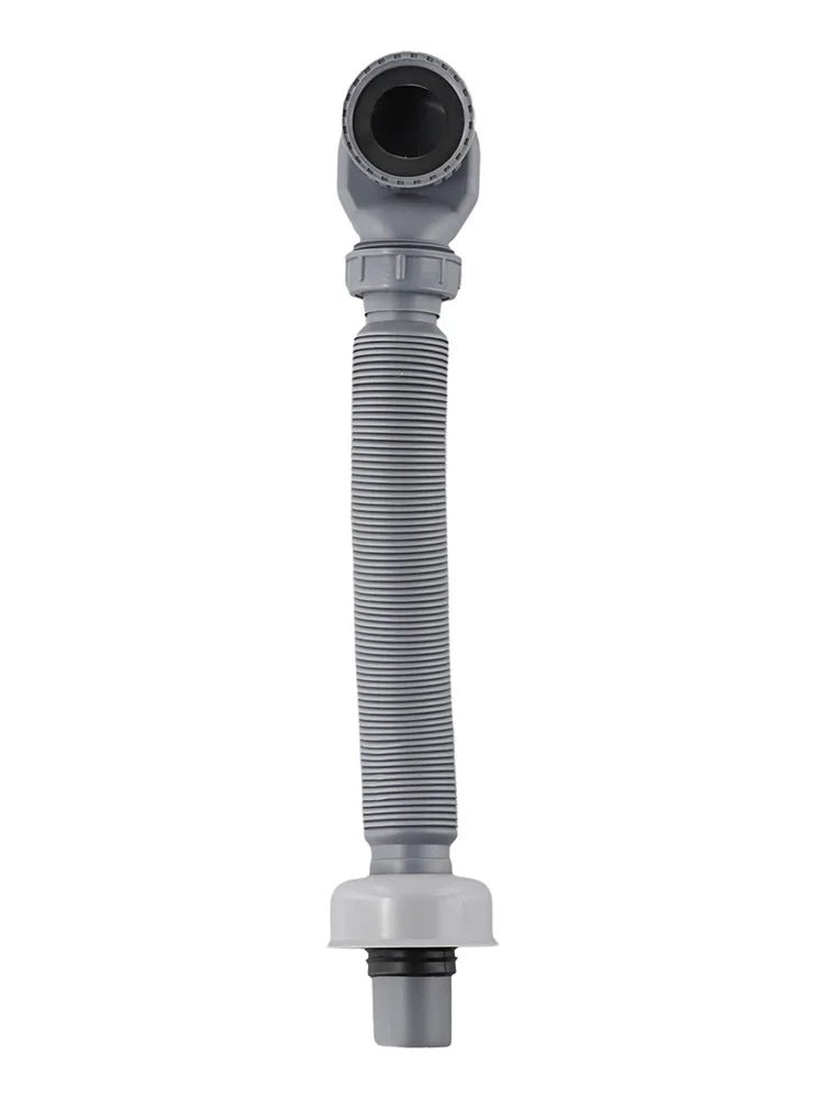 Low Profile Trap Flexible Bathtub Shower Drain Pipe Gray ABS Flat Tub