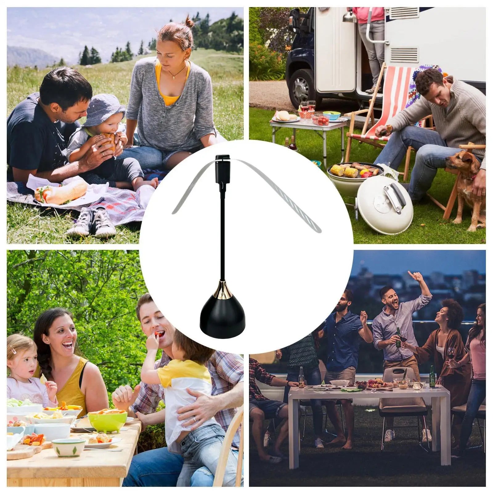 Fly Fan Electric Battery Powered Portable Drive Table Fans To Keep Fly Away For Picnic Backyard Camping Party BBQ Cookout Peaceful Pleasures Health and Wellness