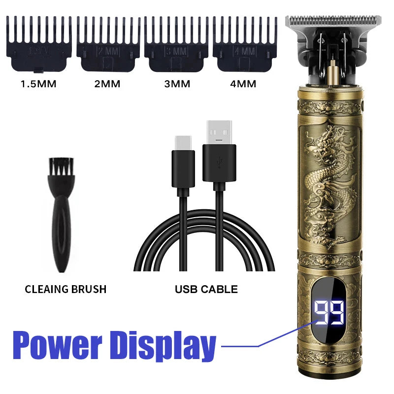 Vintage T9 Rechargeable Hair Clipper & Trimmer for Men