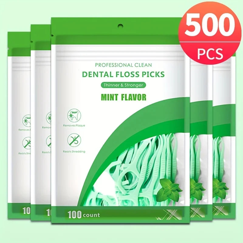 Mint Floss Picks Ultra-Fine Toothpick Sticks 100/300 Pcs