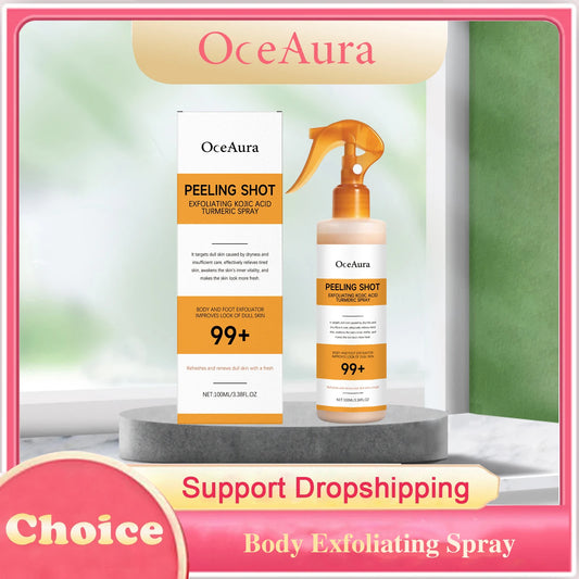 Turmeric Kojic Acid Body Exfoliating Spray Remove Dead Skin Brightening Improve Dullness Smoothing Refreshing Body Peeling Spray Peaceful Pleasures Health and Wellness