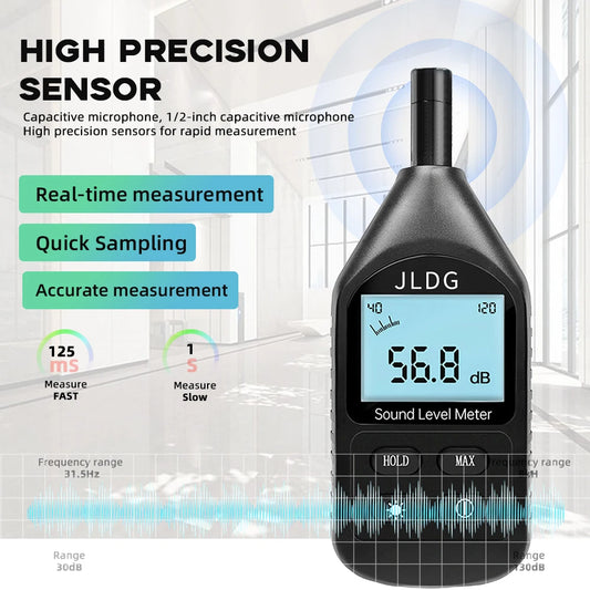 Digital Sound Level Meter 30~130dB Mini Noise Measuring Instrument db Meter Decibel Monitor Audio Noise Tester Peaceful Pleasures Health and Wellness