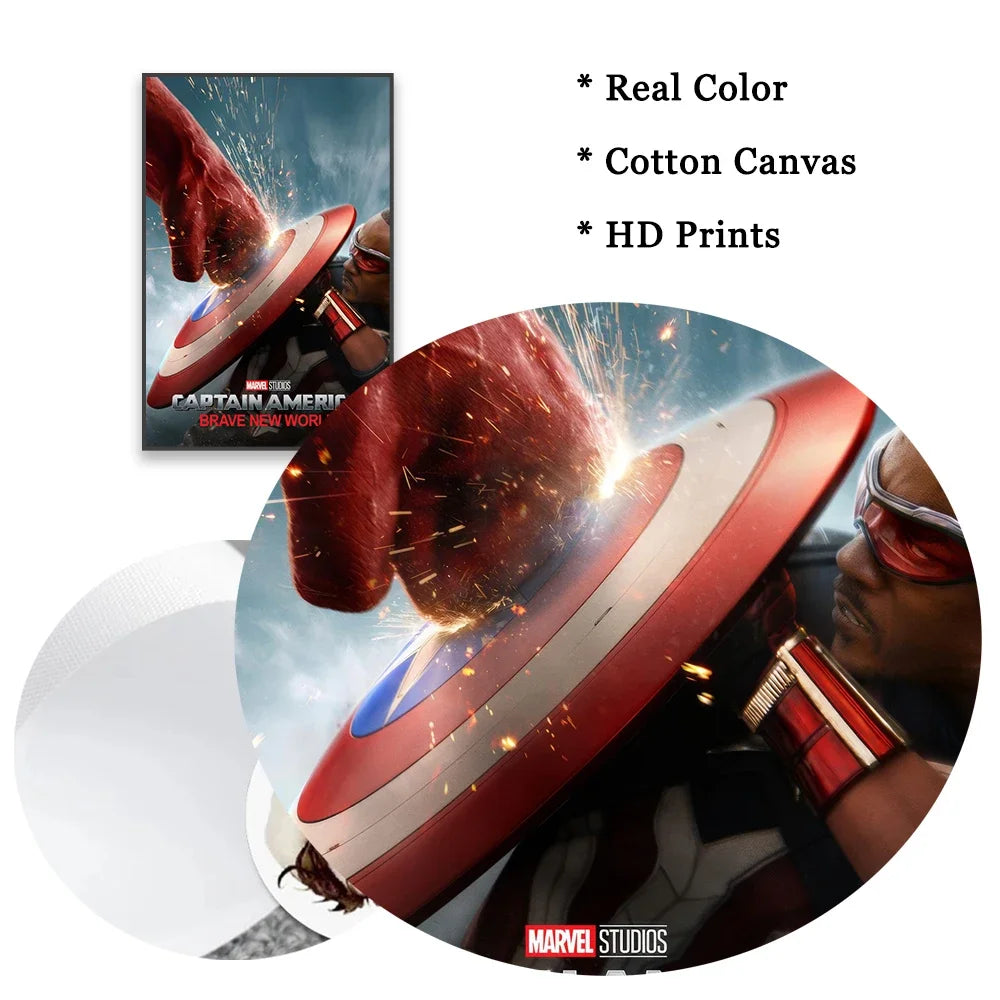 Captain America Poster Superhero Wall Art Brave New World Movie Print Modern Canvas Painting Home Bedroom Wall Decor Peaceful Pleasures Health and Wellness