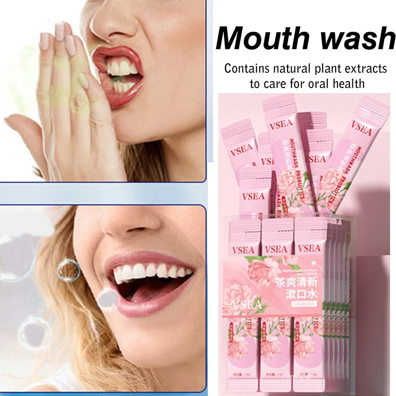 20PCS white peach rose tea mouthwash fresh breath independent packaging portable mouthwash Peaceful Pleasures Health and Wellness