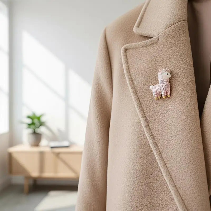 Cartoon Alpaca Brooch Pin | Enamel Animal Badge Women & Men