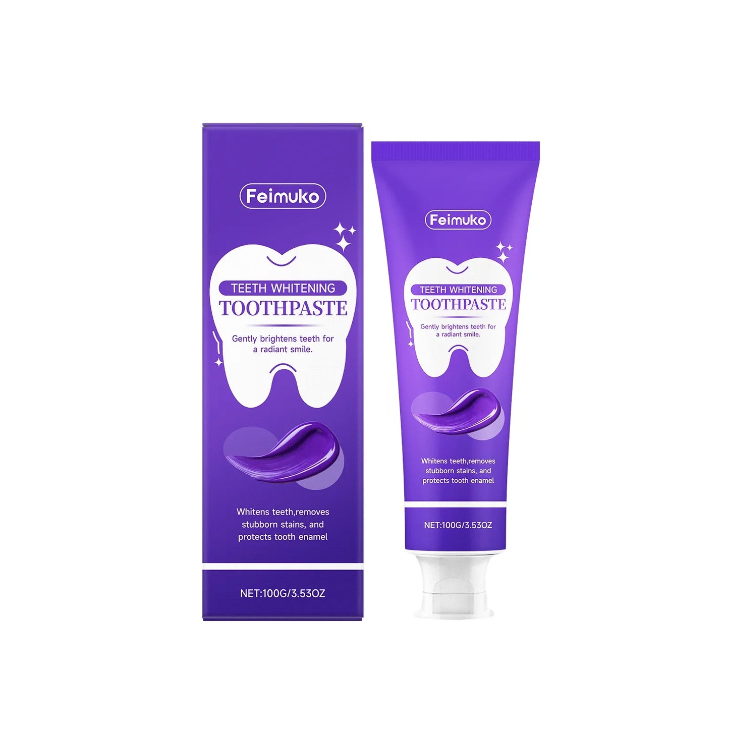 FEIMUKO Purple Whitening Toothpaste – Color Correction 100g