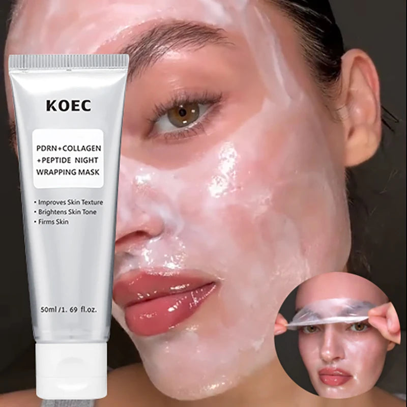 Collagen Pdrn Peptide Peel Off Mask Brightening Firming Deeply Hydrating Skin Care Mask With Brush Nourishing Skin Facial Mask Peaceful Pleasures Health and Wellness