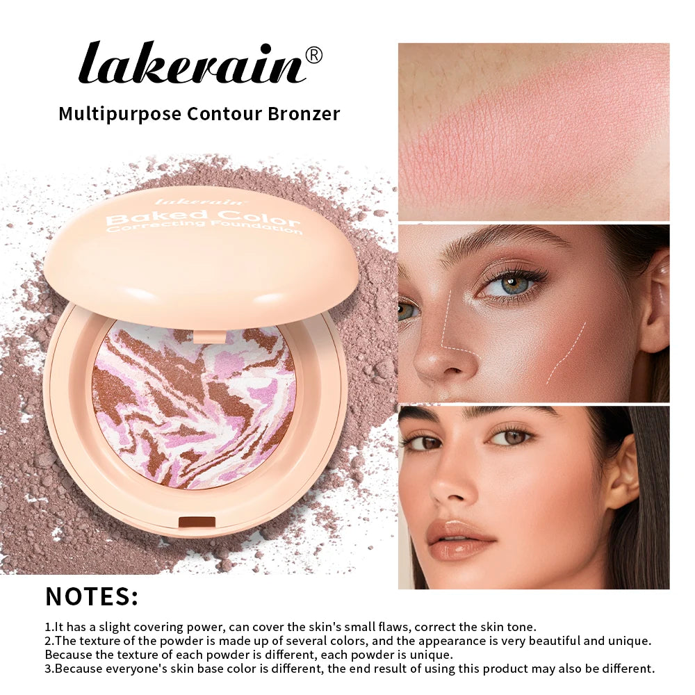 Matte Baked Color Correcting Foundation Bronzer Pressed Powder Compact Long Lasting Oil Control Loose Setting Powder Foundation Peaceful Pleasures Health and Wellness