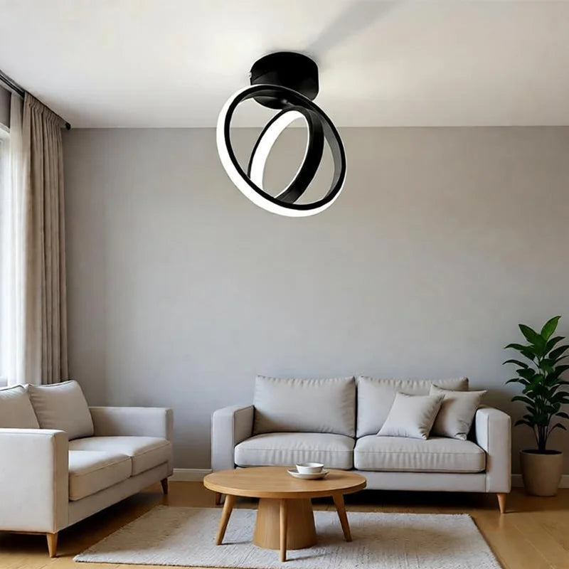 Modern 2-Ring LED Ceiling Light | Kitchen, Office & Balcony