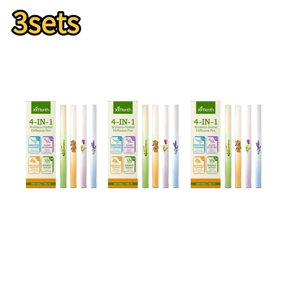 Herbal Energy Diffuser for Clear Breathing Support Peaceful Pleasures Health and Wellness 3pcs