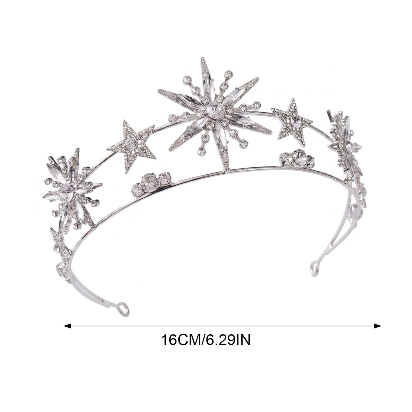Bridal Rhinestone Crown Headpiece Alloy Base Crystal Wedding Hair Accessory For Bride Gold Silver Peaceful Pleasures Health and Wellness