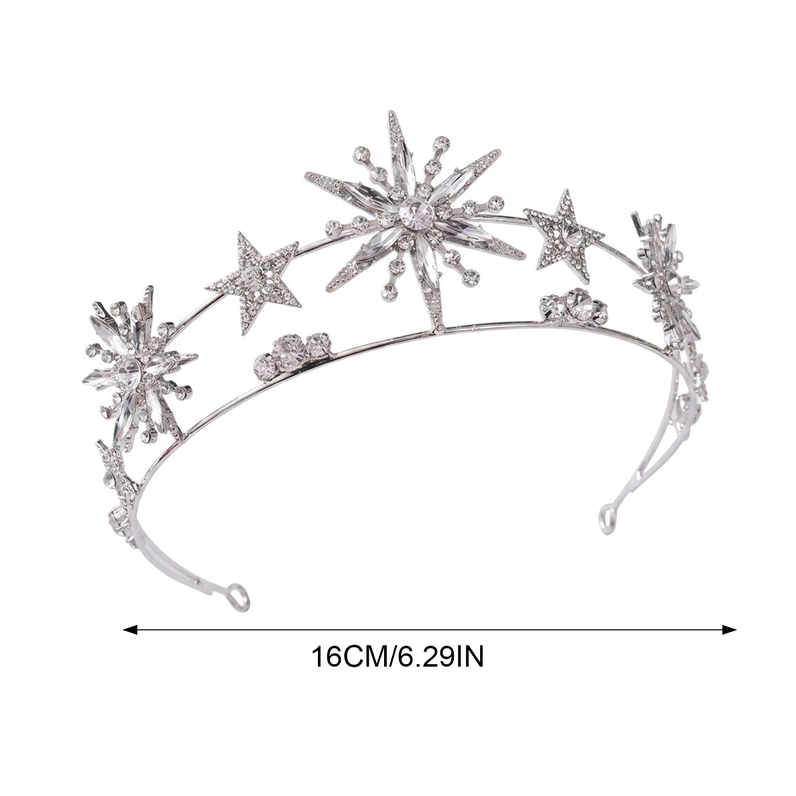 Bridal Rhinestone Crown Headpiece Alloy Base Crystal Wedding Hair Accessory For Bride Gold Silver Peaceful Pleasures Health and Wellness