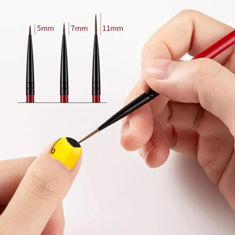 3-Piece Nail Art Liner Brush Set – Fine Striping & Detail Painting Brushes for UV Gel & Acrylic Nails Peaceful Pleasures Health and Wellness